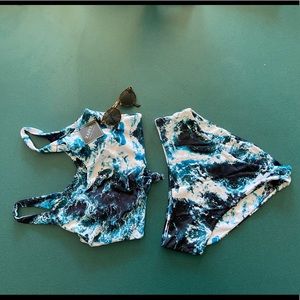 Zaful high waisted bikini blue